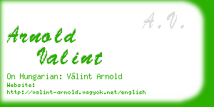 arnold valint business card